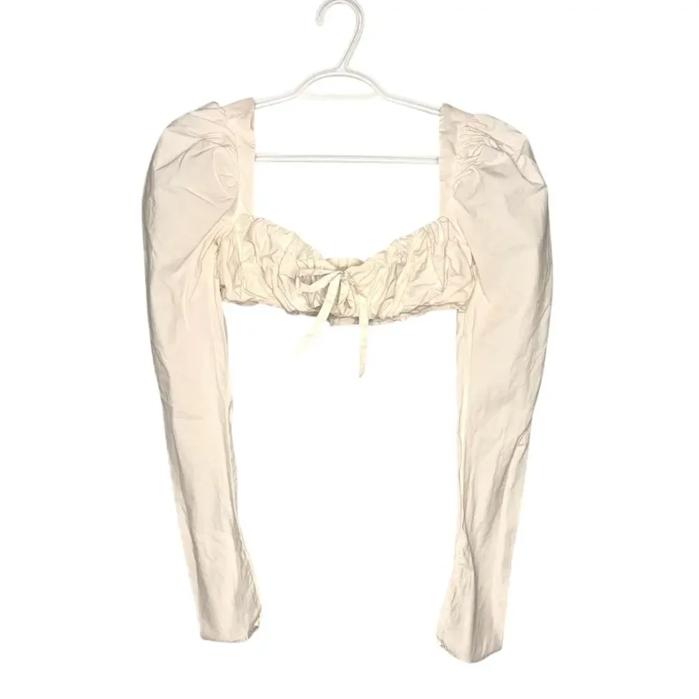 House of CB Shira White Puff Sleeve Top XS
